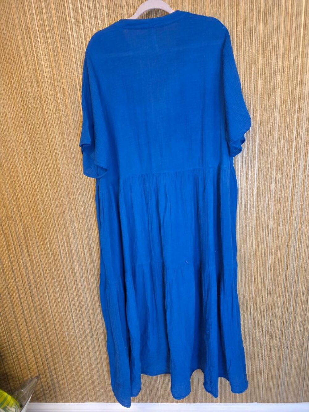 By Anthropologie The Kallie Flowy Midi Dress Women's Sz 2X Plus Blue Resort Boho - Picture 3 of 5